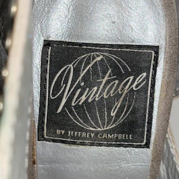 Vintage by Jeffrey Campbell Gray Leather Studded Ankle Fashion Boot Size 6.5 - Picture 9 of 11